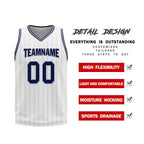 Custom White Dark Blue Black Orlando City Edition Personalized Reversible Basketball Set Sports Basketball Jersey BBJ01R-D0610-22