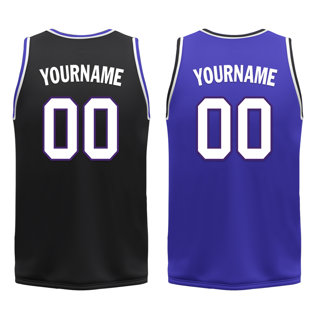 Custom Black Blue Classic Style Reversible Basketball Uniform Personalized Ordinary BBJR-D017036