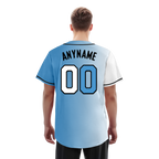 Custom White Blue Gradient Fashion Personalized Authentic Baseball Jersey BSBJ01-D0a7aaa