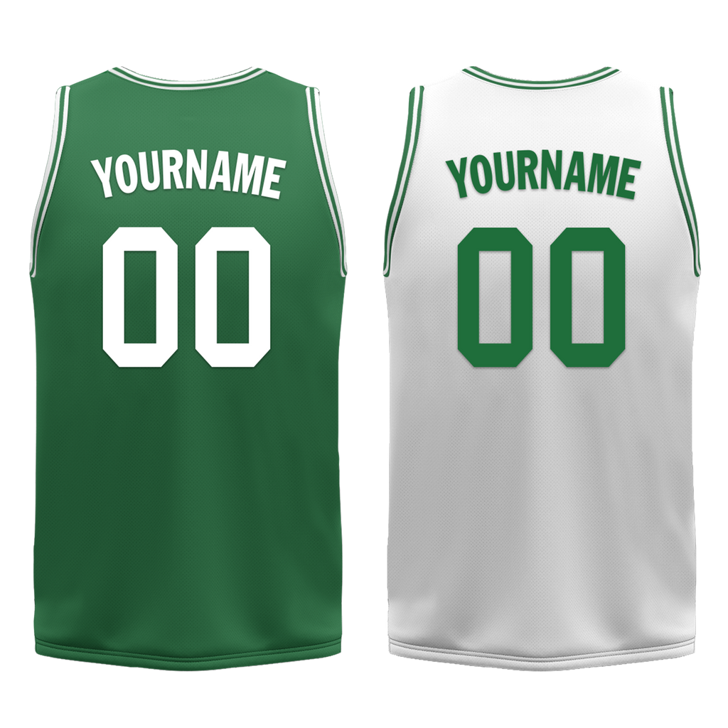 Custom Green White Classic Style Reversible Basketball Uniform Personalized Ordinary BBJR-D017001