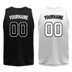 Custom Black White Classic Style Reversible Basketball Uniform Personalized COOLMAX BBJR-D017007