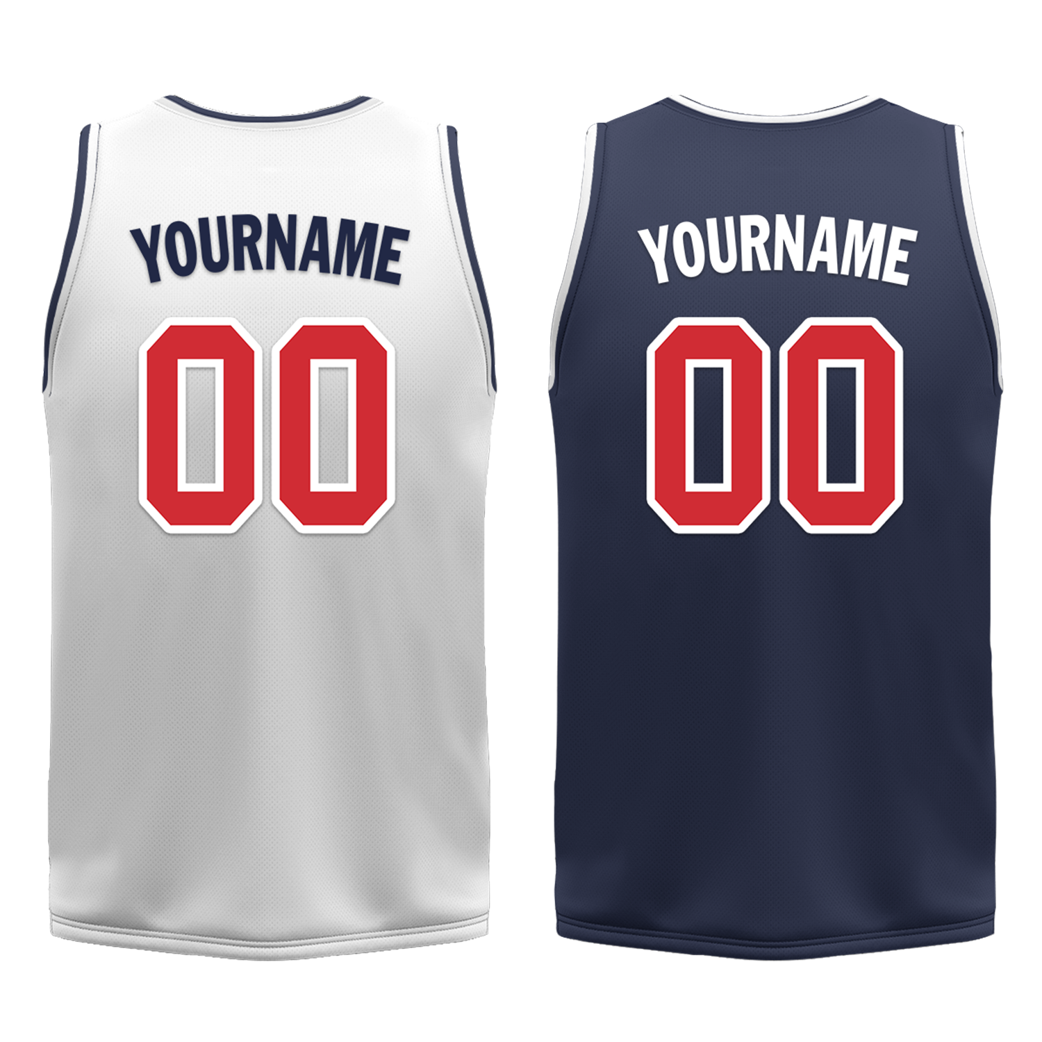Custom White Blue Classic Style Reversible Basketball Uniform Personalized Ordinary BBJR-D017023