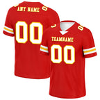 Custom Red Yellow Kansas City Personalized Authentic Football Jersey FBJ02-E0601-2