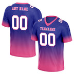 Custom Blue Pink Fade Fashion Personalized Authentic Football Jersey FBJ02-D06090