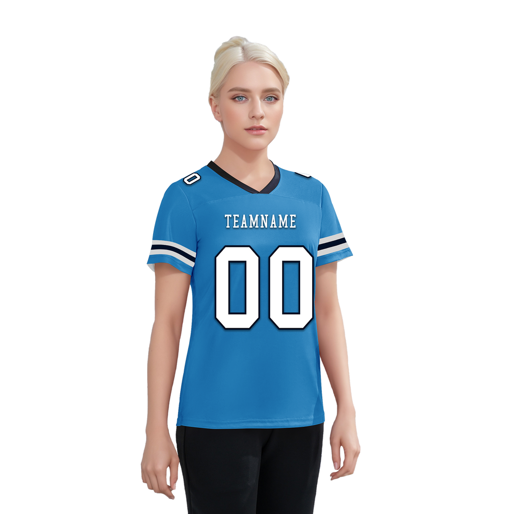 Custom Blue White Classic Style Personalized Authentic Football Jersey FBJ02-bd0a700c