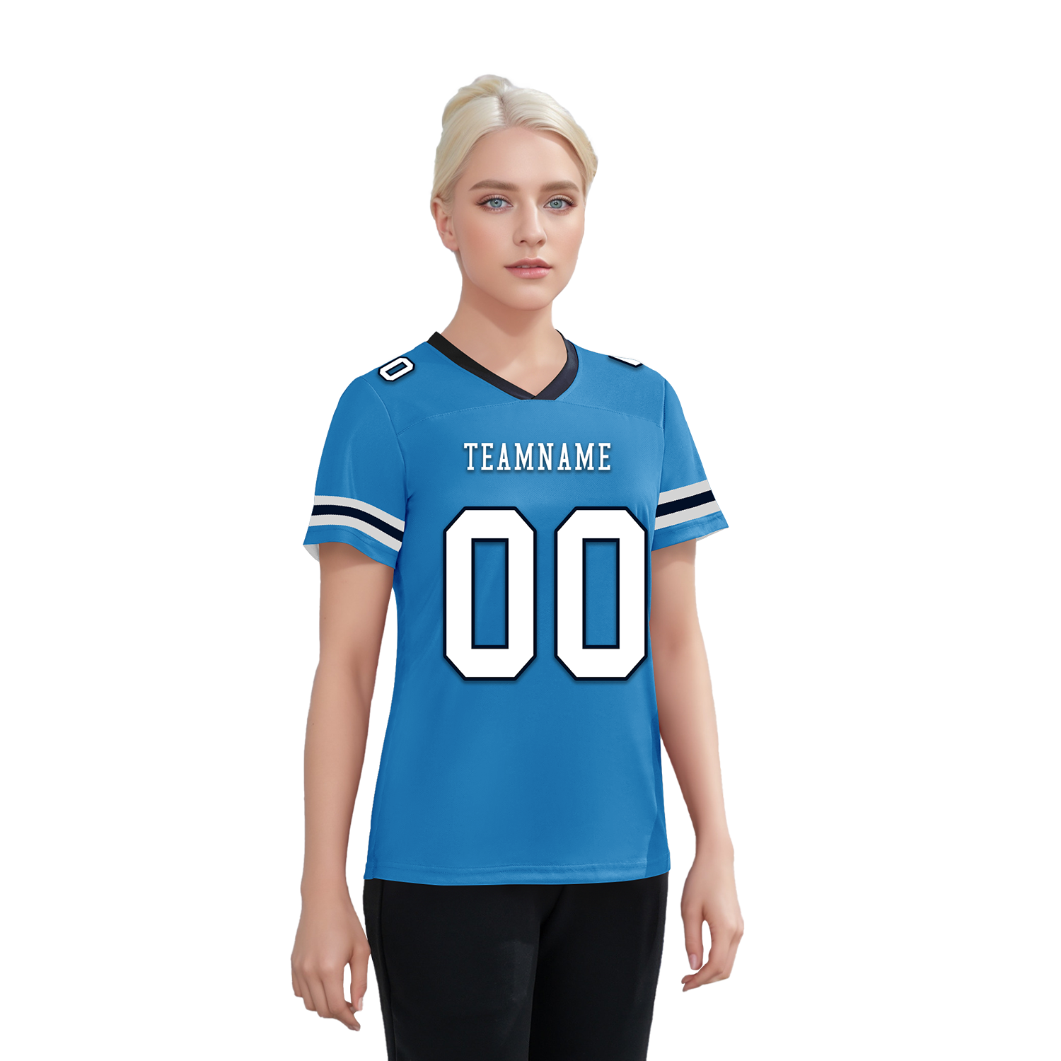 Custom Blue White Classic Style Personalized Authentic Football Jersey FBJ02-bd0a700c