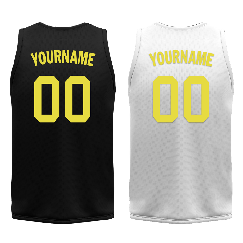 Custom Black White Classic Style Reversible Basketball Uniform Personalized COOLMAX BBJR-D017048
