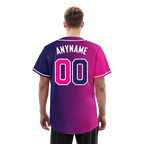 Custom Pink Blue Gradient Fashion Personalized Authentic Baseball Jersey BSBJ01-D0a7aab