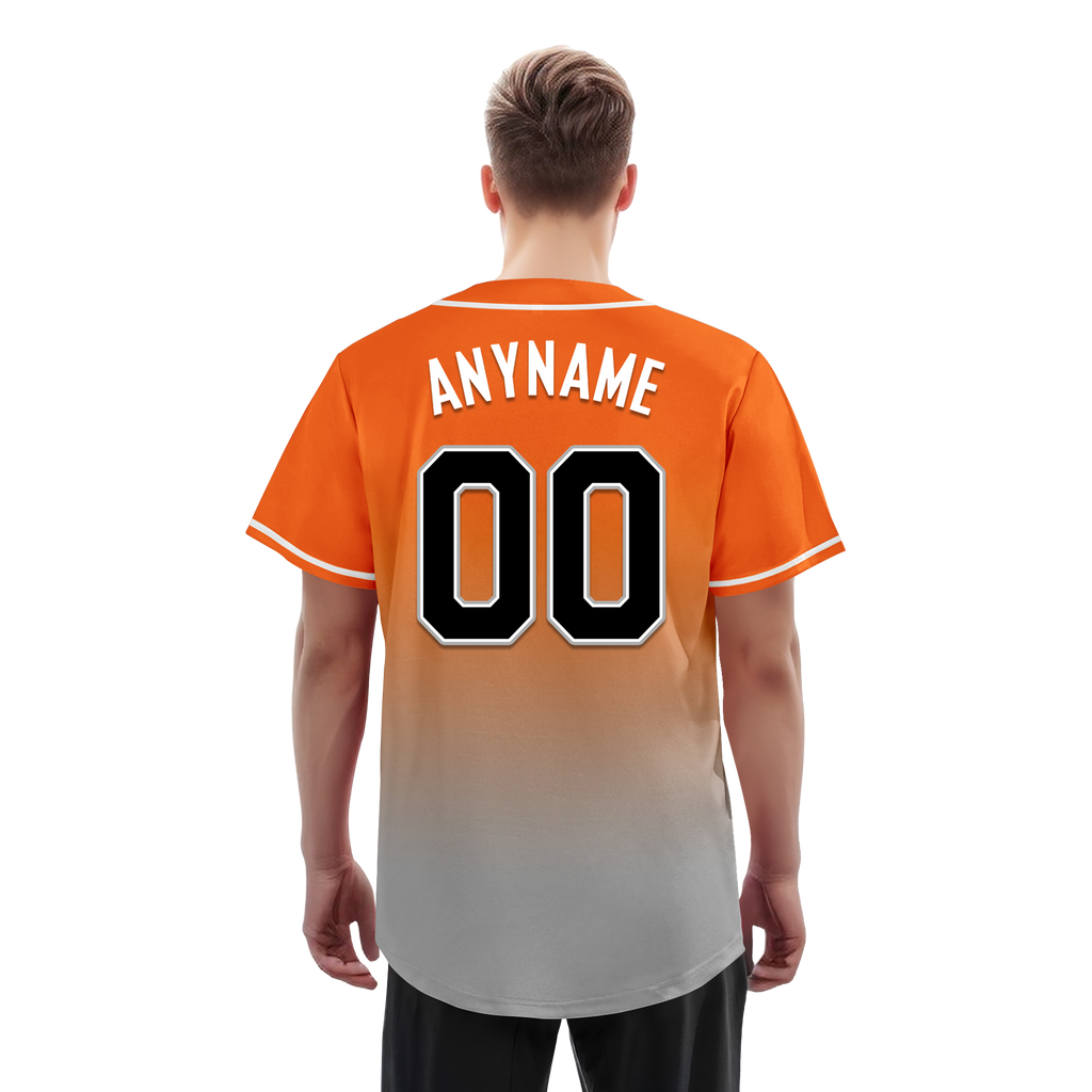 Custom Orange Grey Fade Fashion Personalized Authentic Baseball Jersey BSBJ01-D0a70ec