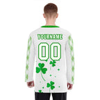 Custom Four-leaf clover Personalized Hockey Jersey HCKJ01-E0615-1