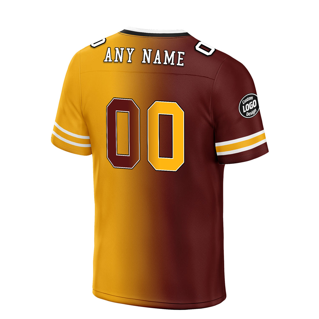 Custom Yellow Red Washington Personalized Authentic Football Jersey FBJ02-D028017-16