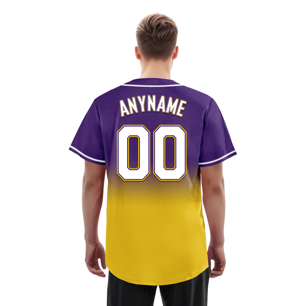 Custom Purple Yellow Fade Fashion Personalized Authentic Baseball Jersey BSBJ01-D0a70cb