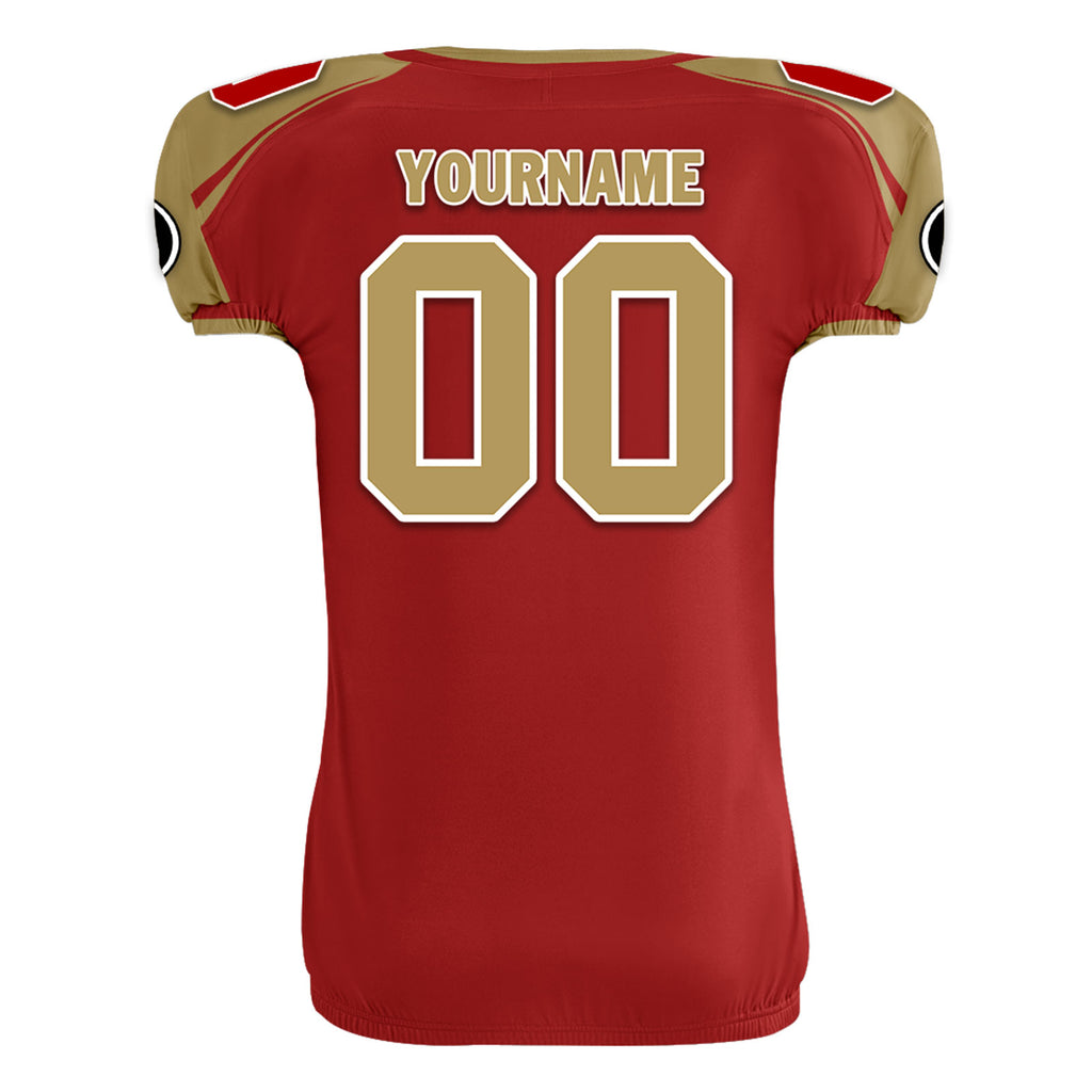 Custom Yellow Red California High-Performance American Football Jersey FBJ06-D023001-25