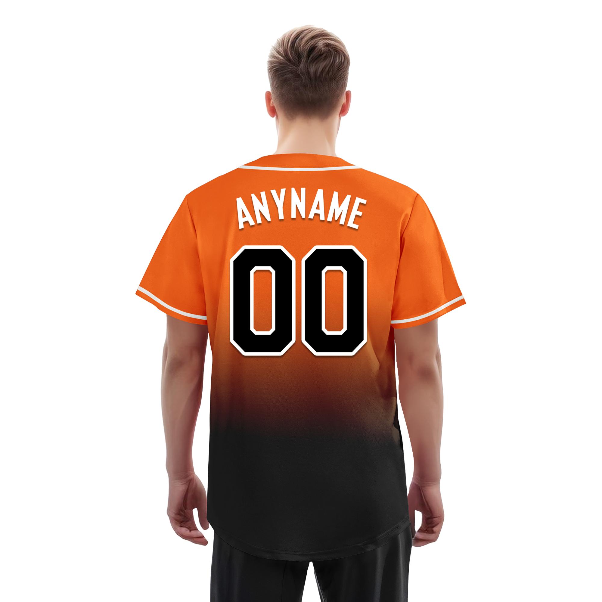 Custom Orange Black Fade Fashion Personalized Authentic Baseball Jersey BSBJ01-D0a70c7
