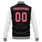 Custom Black White Waterproof Jacket Bomber Full-Snap Varsity Letterman Personalized Jacket FZ007CD-D020316-7