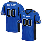 Custom Blue Black Striped Sleeves Personalized Authentic Football Jersey FBJ02-D06071