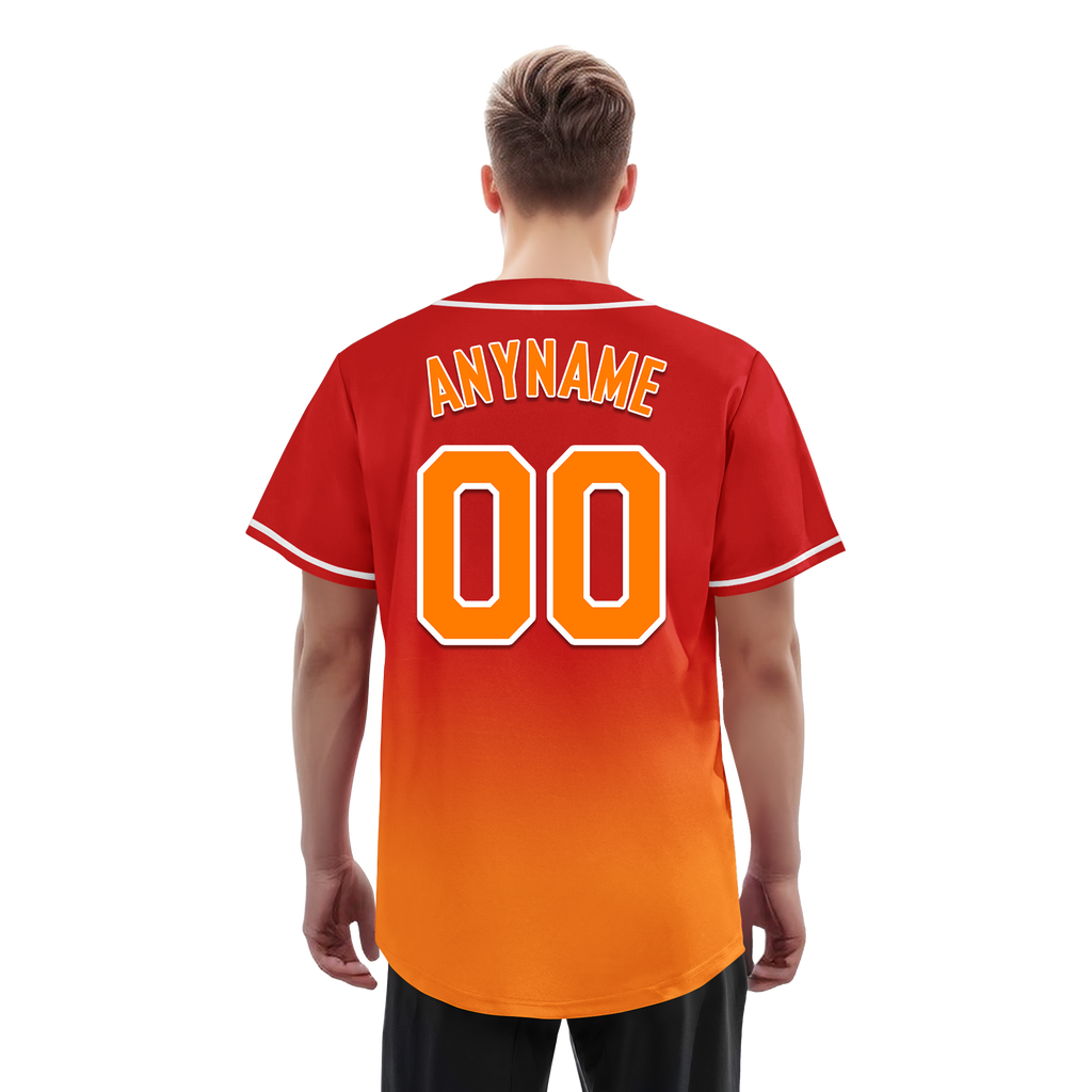 Custom Red Orange Fade Fashion Personalized Authentic Baseball Jersey BSBJ01-D0a70df