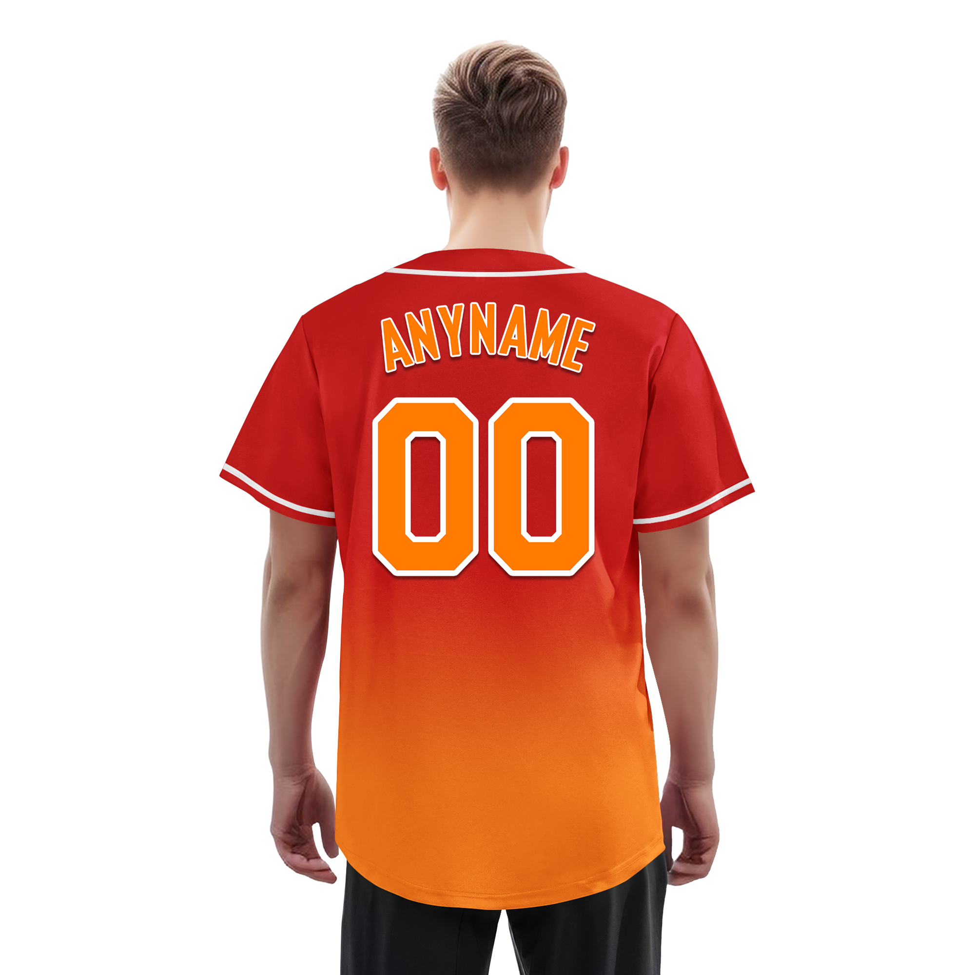 Custom Red Orange Fade Fashion Personalized Authentic Baseball Jersey BSBJ01-D0a70df