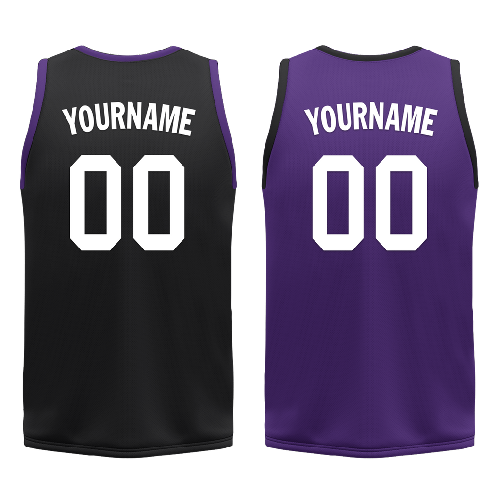 Custom Black Purple Classic Style Reversible Basketball Uniform Personalized Ordinary BBJR-D017035
