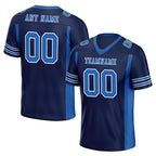 Custom Blue Striped Sleeves Personalized Authentic Football Jersey FBJ02-D06077