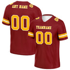 Custom Deep Red Yellow Washington Personalized Authentic Football Jersey FBJ02-E0601-10