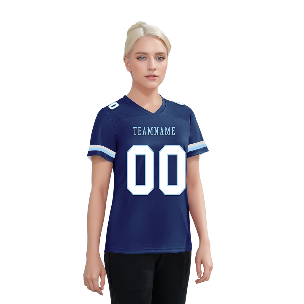 Custom Blue Classic Style Personalized Authentic Football Jersey FBJ02-bd0a70a7