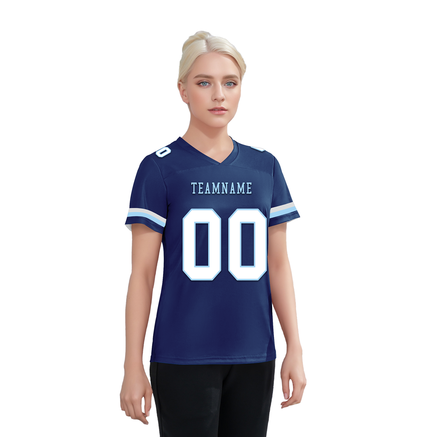 Custom Blue Classic Style Personalized Authentic Football Jersey FBJ02-bd0a70a7