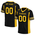 Custom Black Red Striped Sleeves Personalized Authentic Football Jersey FBJ02-D06073