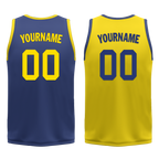 Custom Blue Yellow Classic Style Reversible Basketball Uniform Personalized Ordinary BBJR-D017003