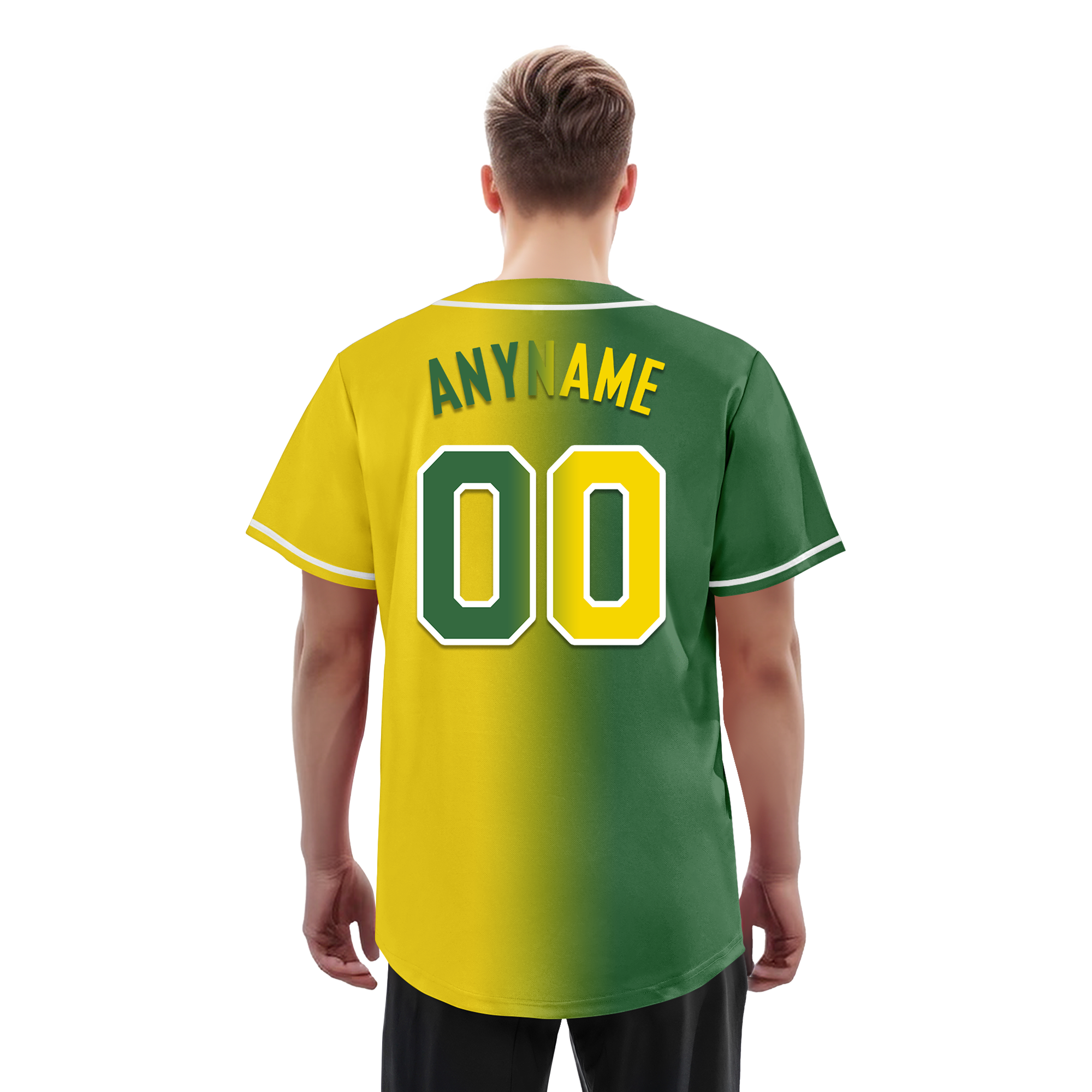 Custom Green Yellow Gradient Fashion Personalized Authentic Baseball Jersey BSBJ01-D0a707d