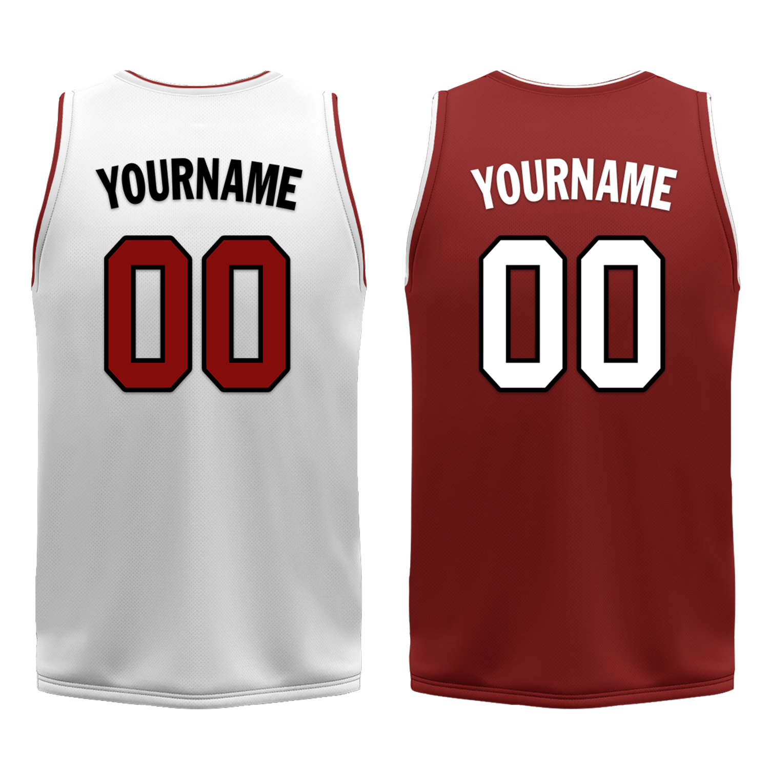Custom White Red Classic Style Reversible Basketball Uniform Personalized COOLMAX BBJR-D017017
