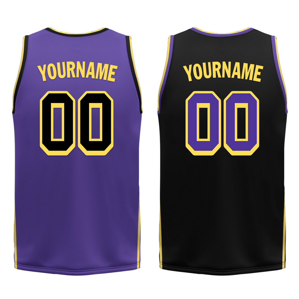 Custom Purple Black Classic Style Reversible Basketball Uniform Personalized Ordinary BBJR-D017033