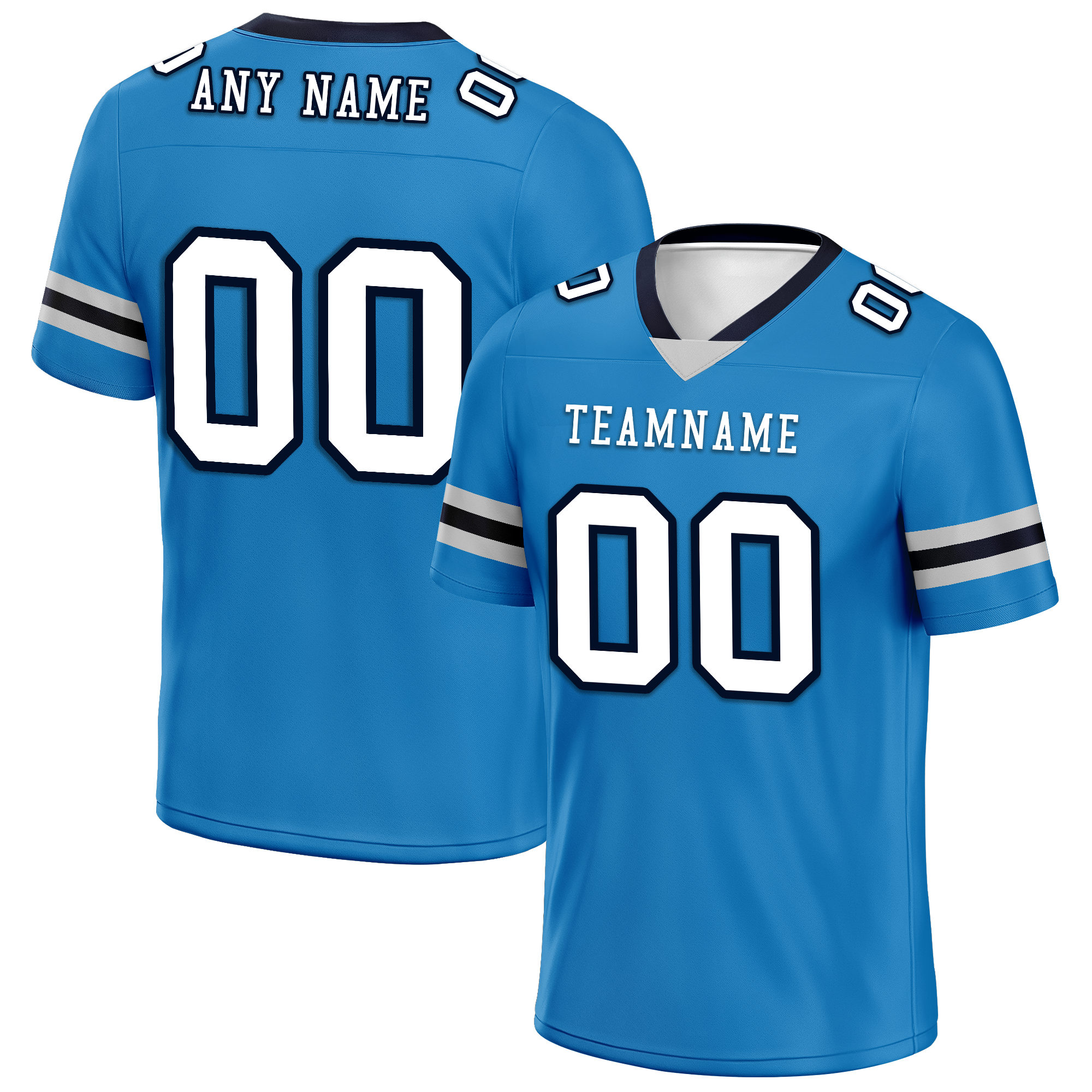 Custom Blue White Classic Style Personalized Authentic Football Jersey FBJ02-bd0a700c