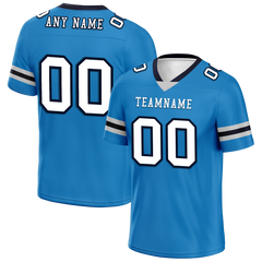 Custom Blue White Classic Style Personalized Authentic Football Jersey FBJ02-bd0a700c