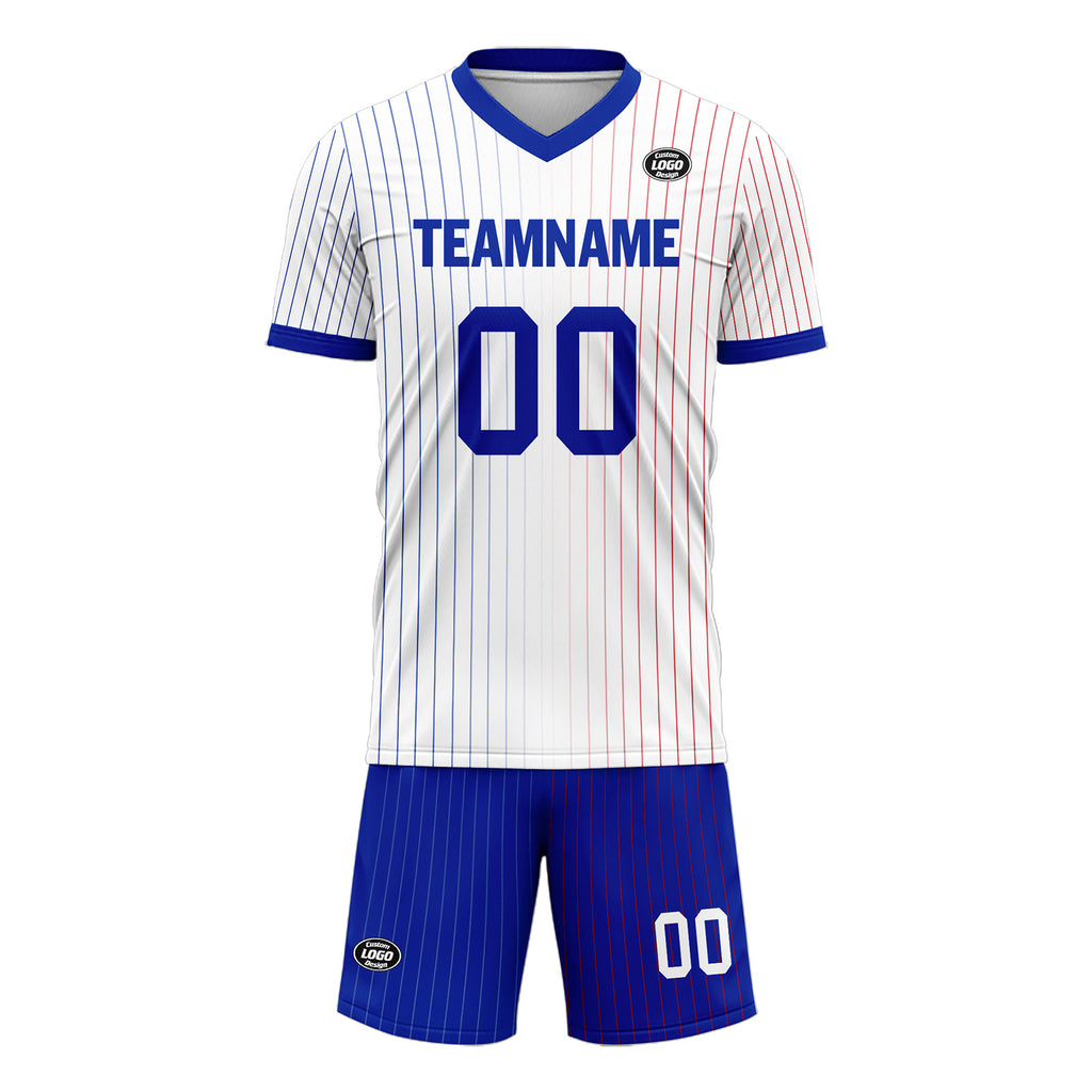 Custom France White Blue Soccer Sets Jersey Personalized SCJ101-D06141