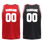 Custom Red Black Classic Style Reversible Basketball Uniform Personalized COOLMAX BBJR-D017025