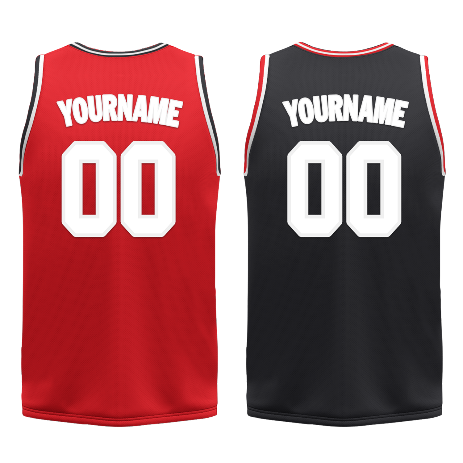 Custom Red Black Classic Style Reversible Basketball Uniform Personalized COOLMAX BBJR-D017025