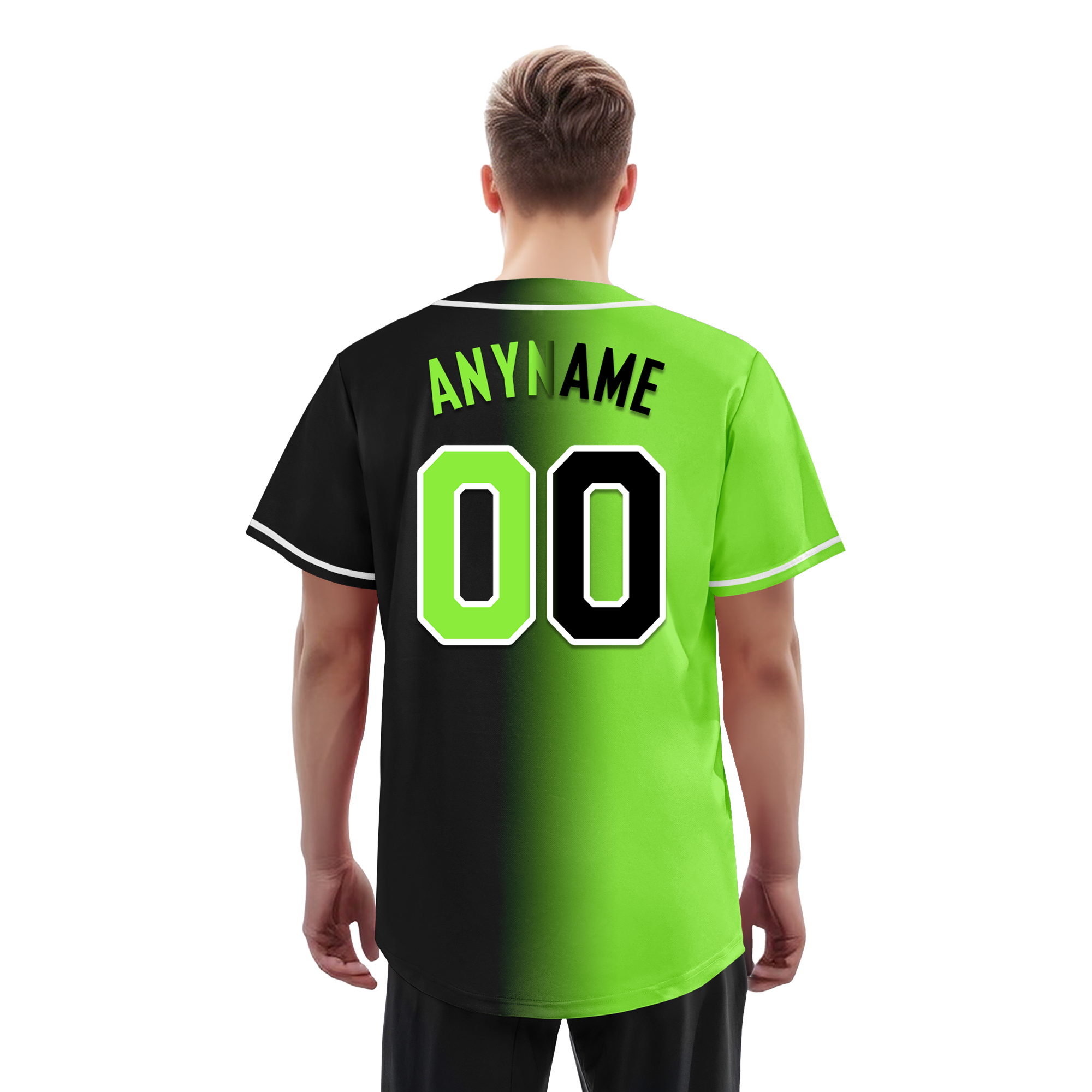 Custom Green Black Gradient Fashion Personalized Authentic Baseball Jersey BSBJ01-D0a709c