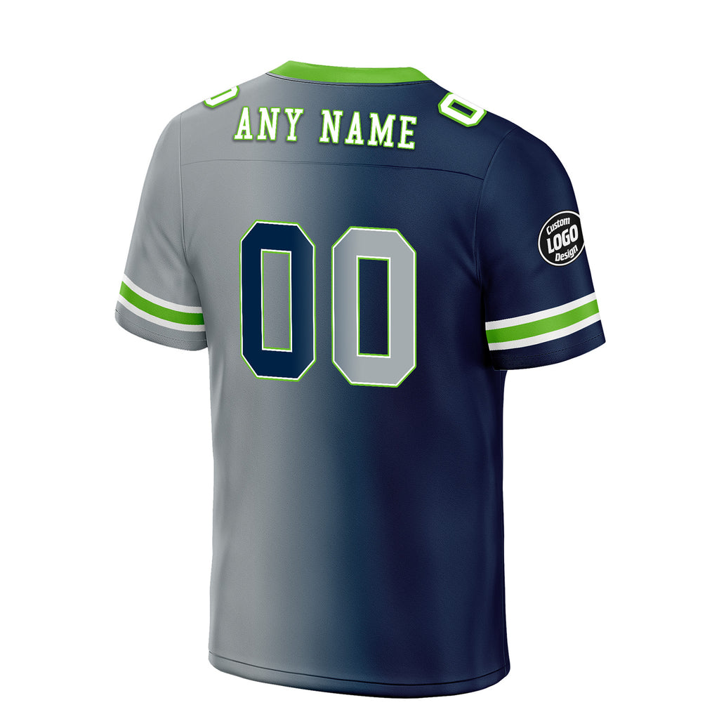 Custom Blue Grey Washington Personalized Authentic Football Jersey FBJ02-D028017-14