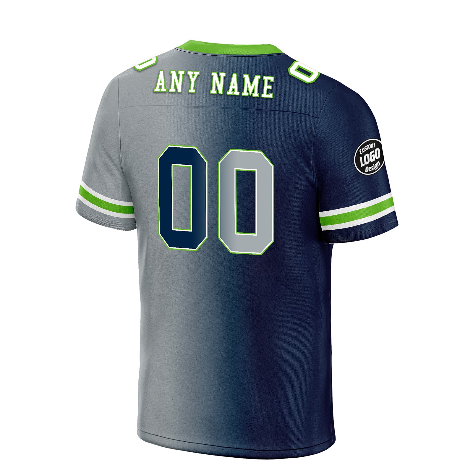 Custom Blue Grey Washington Personalized Authentic Football Jersey FBJ02-D028017-14