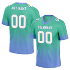 Custom Mint Green Blue Fade Fashion Personalized Authentic Football Jersey FBJ02-D06105