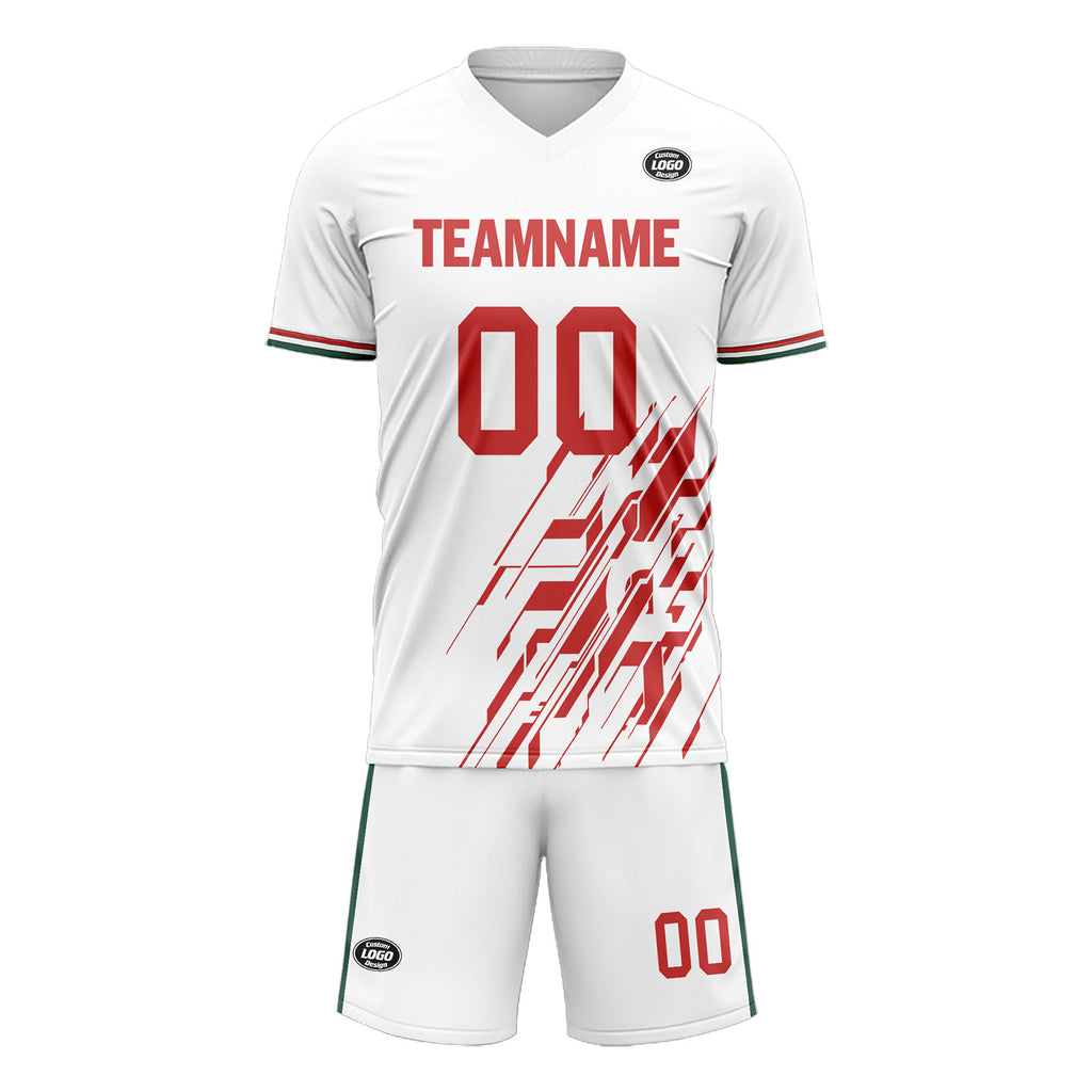 Custom White Red Soccer Sets Jersey Personalized SCJ101-D28035