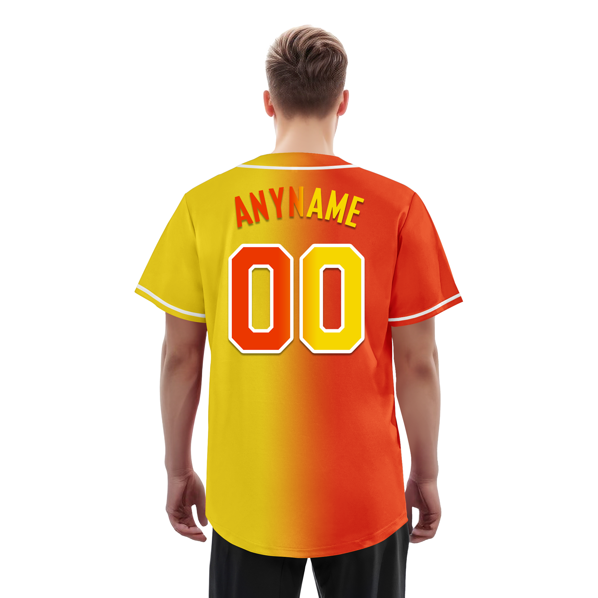 Custom Orange Yellow Gradient Fashion Personalized Authentic Baseball Jersey BSBJ01-D0a707e
