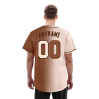 Custom Beige Brown Gradient Fashion Personalized Authentic Baseball Jersey BSBJ01-D0a708e