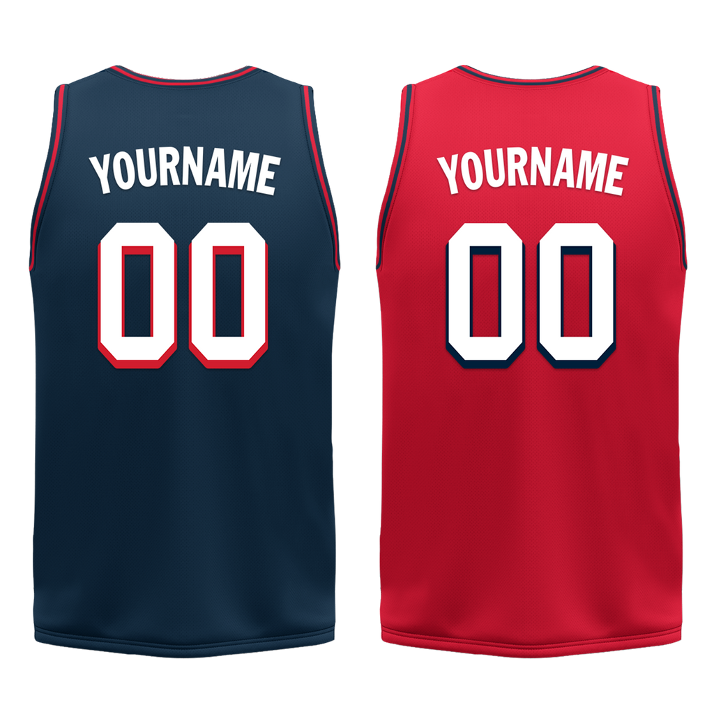 Custom Blue Red Classic Style Reversible Basketball Uniform Personalized Ordinary BBJR-D017021