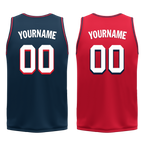 Custom Blue Red Classic Style Reversible Basketball Uniform Personalized Ordinary BBJR-D017021