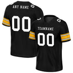 Custom Black Yellow Pittsburgh Personalized Authentic Football Jersey FBJ02-E0601-13