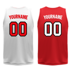 Custom White Red Classic Style Reversible Basketball Uniform Personalized COOLMAX BBJR-D017026