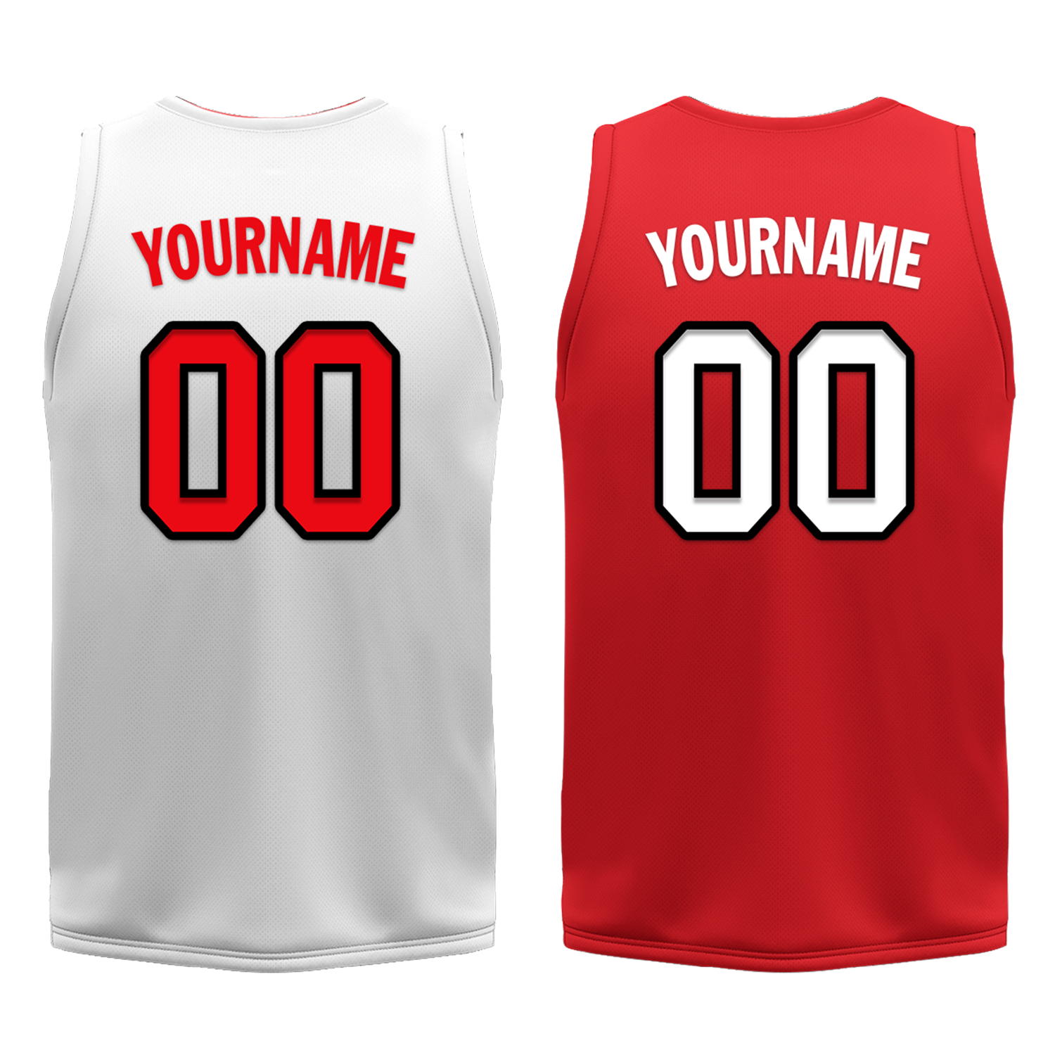 Custom White Red Classic Style Reversible Basketball Uniform Personalized COOLMAX BBJR-D017026