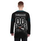 Custom Black White Teal Gothic Personalized Hockey Jersey HCKJ01-E0601-12